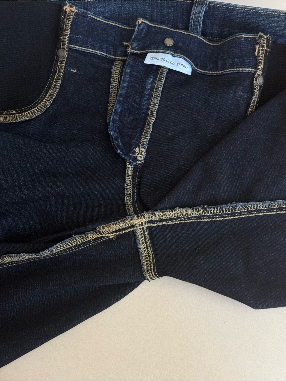 PAIGE Maternity Verdugo Skinny Jeans Blue Stretch Side Panels “Nottingham” - Picture 11 of 16